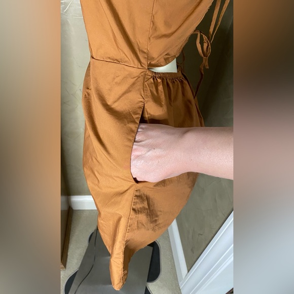 Women’s Brown Mini Sundress Halter Neckline women’s size S - Picture 10 of 12